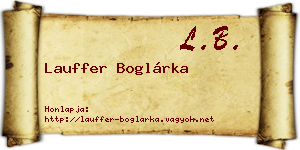 Lauffer Boglárka névjegykártya